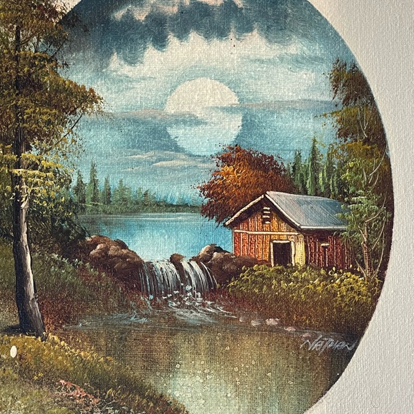 Vintage painting w/heavy wooden frame - Picture 6 of 10